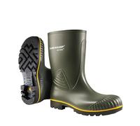 DUNLOP Acifort Heavy Duty Calf High Wellington Boot - Unisex, Lightweight and Antistatic, Slip Resistant Work Wellies for Industrial Use, Green/Black - EU39, UK6