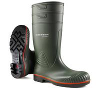 DUNLOP Acifort Heavy Duty - Unisex Knee High Full Safety Waterproof Work Boots, Green, S5 Rated Antistatic and Slip Resistant PVC Wellies with Steel Toecap for Outdoor and Industrial Use - EU46, UK11