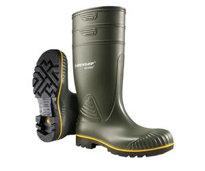 DUNLOP Acifort Heavy Duty - Unisex Knee High Full Safety Waterproof Work Boots, Green, S5 Rated Antistatic and Slip Resistant PVC Wellies with Steel Toecap for Outdoor and Industrial Use - EU48, UK13