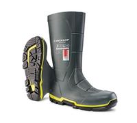 Dunlop MetGUARD - Unisex Knee High Full Safety Waterproof Industrial Work Boots, Grey, Chemical and Slip Resistant PVC Wellies with Protective Toecap for Outdoor and Construction - EU39, UK6