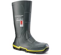 Dunlop MetGUARD - Unisex Knee High Full Safety Waterproof Industrial Work Boots, Grey, Chemical and Slip Resistant PVC Wellies with Protective Toecap for Outdoor and Construction - EU48, UK13