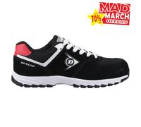 Dunlop Arrow Mens Safety Trainers Suede Leather Certified Work Shoes Black