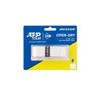 DUNLOP ATP Viper Dry Replacement Grip, White, Single Blister - Dry Feel, Maximum Absorption, Secure Racket Handling
