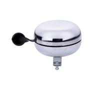 Dunlop Bicycle Bell Retro Silver - Clear and Clear Sound - Easy to Install on Any Handlebar - Robust Steel Housing - Diameter 80 x 50 mm - Colour Silver