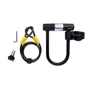 Dunlop Bicycle Lock - Combination of U-Lock and Cable Lock - Steel Cable with 2 Loops - 120 cm - Diameter 10 mm - with 2 Keys