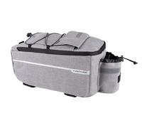 Dunlop Bike Bicycle Bag for Pannier Rack - 7 Litre Cool Bag Velcro Fastening with Additional Storage Compartments and Bottle Holder Insulated Inner Layer Shoulder Strap Grey