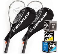 Dunlop Biotec Lite Ti SVR Squash Rackets Set, 2 Rackets with Covers and 3 Squash Balls