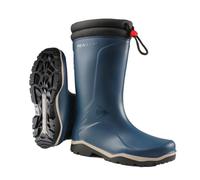 DUNLOP Kids Blizzard - Unisex Winter Safety Insulated Fashion Thermal Boots, Blue, Waterproof and Chemical Resistant PVC Wellies with Fur Lining and Traction Outsole for Outdoor Fun - EU26, UK8