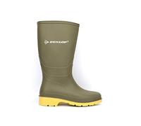 Dunlop Boys Wellington Boots Dunlop Girls Wellingtons Dunlop Wellies Walking Boots Size 3/4/5/6 Boys Wellies Girls Wellies Waterproof Boots Black/Green 10 UK Child