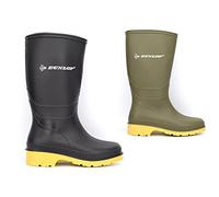 Dunlop Boys Wellington Boots Dunlop Girls Wellingtons Size 3 Size 4 Size 5 Size 6 Dunlop Wellies Walking Boots Boys Wellies Girls Wellies Waterproof Boots Green/Black 13 UK Child