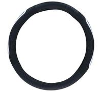 Dunlop Car Steering Wheel Cover Diameter 38 cm - Suitable for Steering Wheels 37-39 cm - Comfortable Grip - Non-Slip - Car Decoration - Faux Leather - Black/White