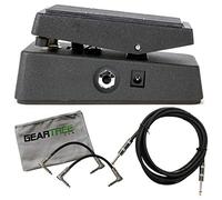 Dunlop CBM535Q Cry Baby Mini 535Q Wah Effects Pedal Bundle w/ 3 Cables and a Clo