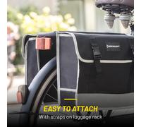 Dunlop D. Double Saddle Bag Bicycle Pannier Rack/Waterproof Bag, Black/Grey