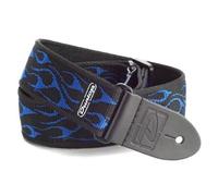 Dunlop D38-11BL Classic Nylon 2" Guitar Strap with Leather Ends, Flambe Blue