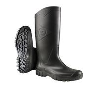Dunlop Dane Knee High Wellington Boot - Unisex, Waterproof and Chemical Resistant, Lightweight Wellies for Outdoor Use, PVC, Black - EU44, UK10