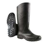 DUNLOP Dane Knee High Wellington Boot - Unisex, Waterproof and Chemical Resistant, Lightweight Wellies for Outdoor Use, PVC, Black - EU39, UK6