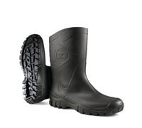 DUNLOP Flying Dee - Unisex Calf High Short Wellington Rain Boots, Black, Waterproof and Chemical Resistant PVC Work Wellies for Outdoor, Gardening and Leisure Activities - EU47, UK12
