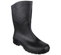 Dunlop Dee Calf Length Wellies, Waterproof, PVC, Black, UK 5 | Mid-height wellingtons for men and women, Lightweight and comfortable, Ideal for gardening, rainy days and country living
