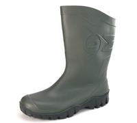 Dunlop Dee Wide Calf Wellington Wellie Low Calf Boots Green