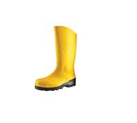 Dunlop Devon - Unisex Full Safety Waterproof Wellington Work Boots, Yellow, S5 Certified Antistatic and Chemical Resistant PVC Wellies with Steel Toecap for Industrial and Farm Work - EU36, UK3