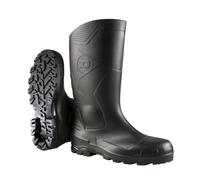 DUNLOP Devon - Unisex Full Safety Waterproof Wellington Work Boots, Black, S5 Certified Antistatic and Chemical Resistant PVC Wellies with Steel Toecap for Industrial and Farm Work - EU43, UK9
