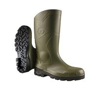 DUNLOP Devon - Unisex Full Safety Waterproof Wellington Work Boots, Green, S5 Certified Antistatic and Chemical Resistant PVC Wellies with Steel Toecap for Industrial and Farm Work - EU44, UK10