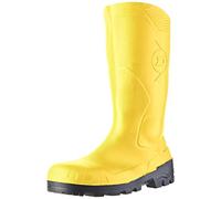 DUNLOP Devon - Unisex Full Safety Waterproof Wellington Work Boots, Yellow, S5 Certified Antistatic and Chemical Resistant PVC Wellies with Steel Toecap for Industrial and Farm Work - EU47, UK12
