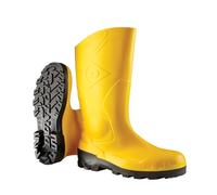 DUNLOP Devon - Unisex Full Safety Waterproof Wellington Work Boots, Yellow, S5 Certified Antistatic and Chemical Resistant PVC Wellies with Steel Toecap for Industrial and Farm Work - EU45, UK10.5
