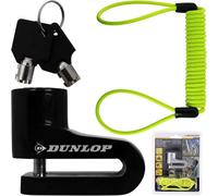 Dunlop 871125207560 Candado Disco Freno motocicleta, 4 mm diámetro, con Cable Memoria de 1,5 m, para Moto y Bicicleta Brake Disc Lock 4mm Diameter with 1.5m Memory Motorcycle Bike, Multicoloured