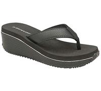 Dunlop DLP585 Ladies Black Snakeskin Print Memory Foam Wedge Mule (8 UK, Black)