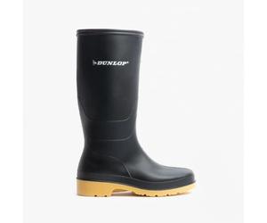 Dunlop Dull Unisex Kids PVC Slip-On Waterproof Casual Black Wellington Boots