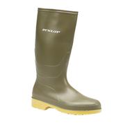 Dunlop DULL W028 Unisex Easy Clean PVC Wellingtons Boots Green PVC