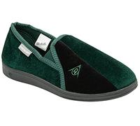 DUNLOP Duncan Mens Velour Twin Gusset Slippers (Green/Black, UK 11)
