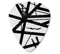 Dunlop Evh White With Black Stripes VH I Max-Grip Picks, Refill Bag, 24 Pcs., 0.