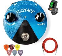 Dunlop FFM1 Silicon Fuzz Face Mini Distortion with Clip-on Tuner, 6 Dunlop Picks, and Instrument Cable