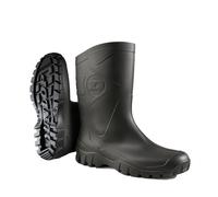 DUNLOP Flying Dee - Unisex Calf High Short Wellington Rain Boots, Black, Waterproof and Chemical Resistant PVC Wellies for Outdoor, Gardening and Leisure Activities - EU45, UK10.5