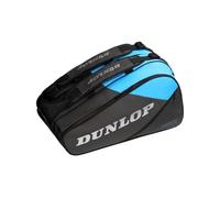 DUNLOP FX Performance Padel Bag - 3-Compartment Thermal Racket Bag 65L - Black/Gun Metal/Cyan - Premium Backpack Style