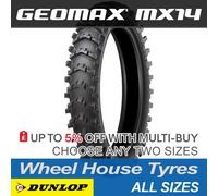 1 x 110/90 19 62M TT Rear, Dunlop Geomax MX-14 Motocross Tyre, 1109019 - New
