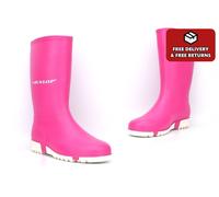Dunlop Girls Wellington Boots Womens Wellingtons Ladies Wellies Waterproof Pink