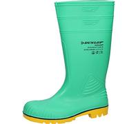 Dunlop HazGuard Full Safety ESD Wellington Boot - Unisex, Chemical and Slip Resistant, Work Wellies with Steel Toe and Electrical Insulation, Acifort, Green/Crepe - EU41, UK7
