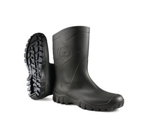 DUNLOP HEVEA Unisex Half Length Wide Calf Wellington Boots Black