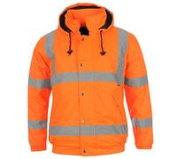 Dunlop Hi Vis Bomber Jacket Mens Orange S