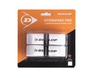 DUNLOP Hydromax Pro Squash Replacement Grip, White (2-Pack)