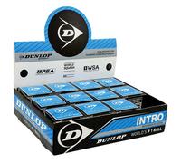 Dunlop Squash Balls Intro Blue, 12 Balls, for Beginners and Hobby Players - Fast Speed