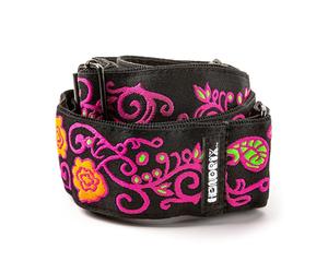 Dunlop Jimi Hendrix Blacklight Monterey Pink Jacquard UV Light Guitar and Bass Strap (JH22)