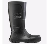 DUNLOP JobGUARD S5 Unisex Full Safety Waterproof Industrial Work Boots, Black, Chemical and Slip Resistant PVC Wellies with Steel Toecap and Midsole for Outdoor and Construction - EU37, UK4