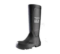 DUNLOP JobGUARD - Unisex Heavy Duty Waterproof Industrial Work Boots, Black, Chemical and Slip Resistant PVC Wellies with Steel Toecap and Midsole for Outdoor and Construction - EU46, UK11