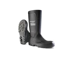 DUNLOP JobGUARD S5 Unisex Full Safety Waterproof Industrial Work Boots, Black, Chemical and Slip Resistant PVC Wellies with Steel Toecap and Midsole for Outdoor and Construction - EU40, UK6.5