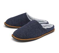 Dunlop Mens Slip On Mule Slippers with Comfy Fur Lined Felt Memory Foam
