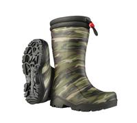 DUNLOP Kids Blizzard - Unisex Winter Safety Insulated Fashion Thermal Boot, Camouflage, Waterproof and Chemical Resistant PVC Wellie with Fur Lining and Traction Outsole for Outdoor Fun - EU34, UK2